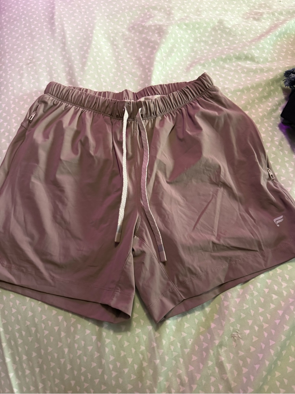 Fabletics Men's Athletic Drawstring Shorts - Mauve